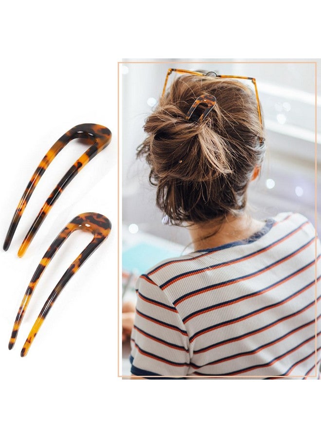 Benefree Elevate Your Style With Benefree French Hair Pins 2Pack Of 4.72Inch Tortoise Shell Ushape Hair Forks Classic Cellulose Acetate Bun Hair Sticks Chignon Vintage Hairstyle Accessories - Image 5
