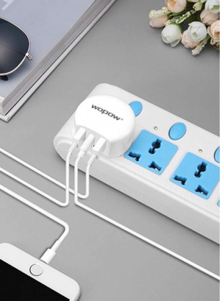 وبو شاحن جداري بثلاث منافذ ووبو ابيض - Image 3