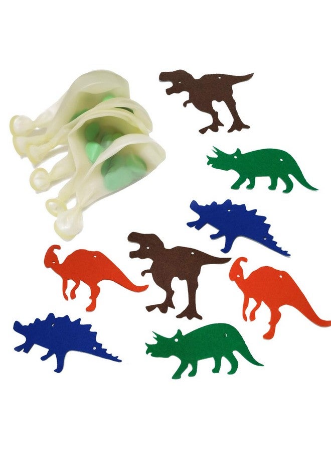 TTSAM Dinosaur Themed Happy Birthday Banner Party Decorations,Jurassic World Party Supplies Set for Kids Birthday Parties and Baby Shower Dino Birthday Colorful Felt Banner Latex Dinosaur Balloons Photo Pro - Image 4