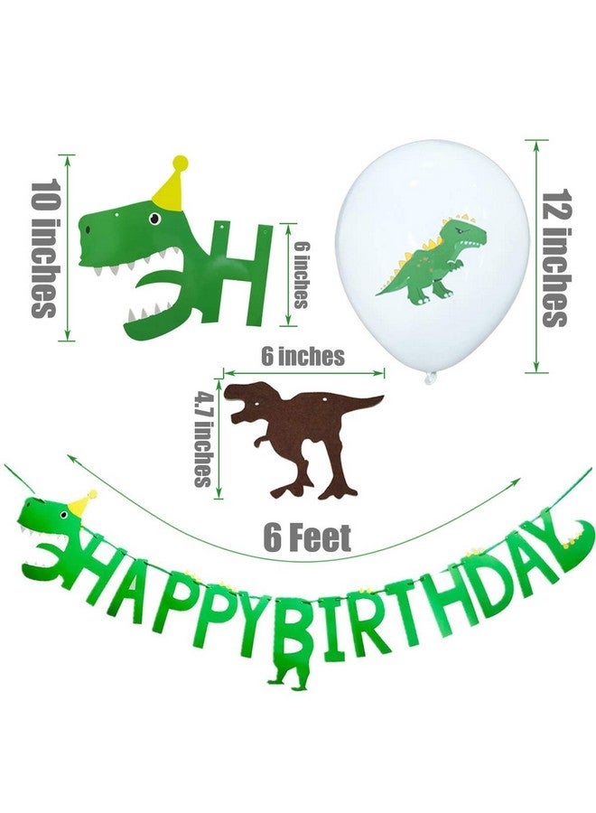 TTSAM Dinosaur Themed Happy Birthday Banner Party Decorations,Jurassic World Party Supplies Set for Kids Birthday Parties and Baby Shower Dino Birthday Colorful Felt Banner Latex Dinosaur Balloons Photo Pro - Image 2