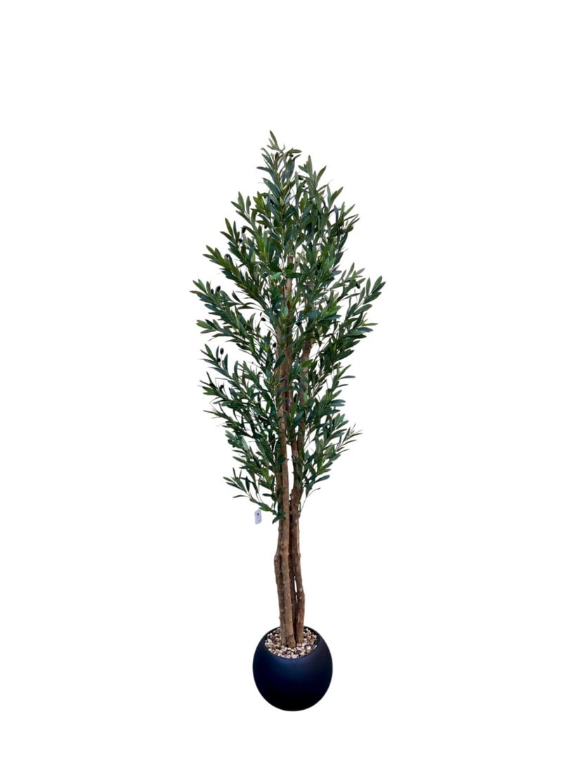 Al-Rawasem House Artificial olive tree with perfect artificial tropical leaves, this lifelike artificial tree is ideal for home decor. Available in multiple sizes. - Image 2