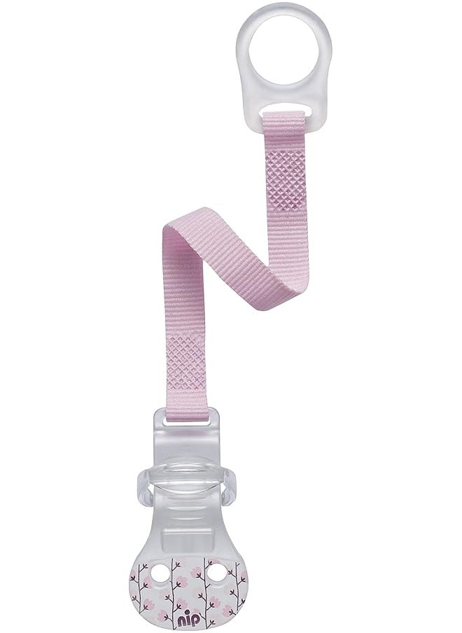 nip Soother Band With Ring For Soothers W O Ring Made In Germany Pink 1 Pc  - Image 1