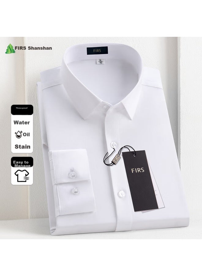 FIRS Firs Men's Triple-protection Long Sleeve Dress Shirt, Wrinkle-resistant, No-iron, Business Casual Work Uniform Formal Wear Top Shirt For Men  - Image 2