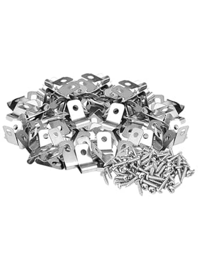 Heavy Duty Stainless Steel Wire Fence Clamps with Screws 100 Sets for Wood and Metal Posts - Image 1