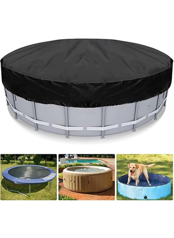 general Round Pool Cover, Above-Ground Solar Pool Cover, Indoor Pool Protector with Lanyard Design for Increased Stability, Hot Tub Cover, Water & Dust Resistant, 12 Feet, Black - Image 1