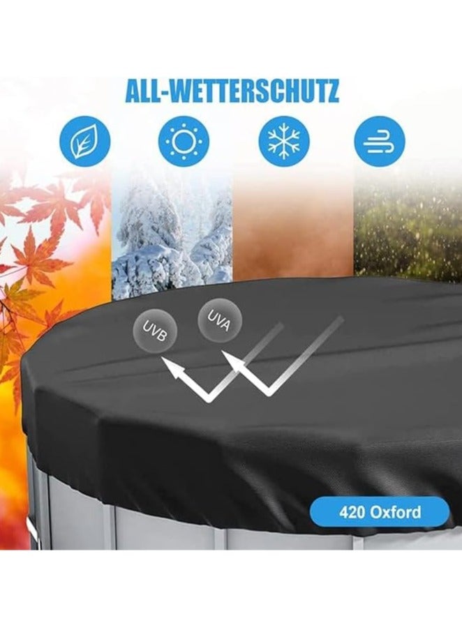 general Round Pool Cover, Above-Ground Solar Pool Cover, Indoor Pool Protector with Lanyard Design for Increased Stability, Hot Tub Cover, Water & Dust Resistant, 12 Feet, Black - Image 2