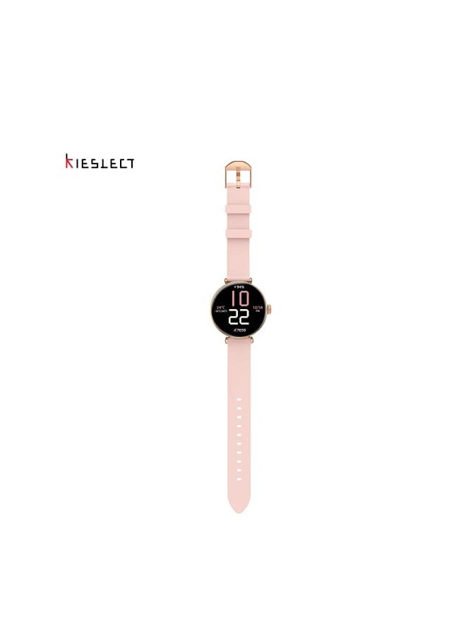 كيسلكت ساعة Kieslect pura الذكية اللون ذهبي الساعة في قمة الروعة والجمال شاشة AMOLED فائقة الوضوح مقاس 1.19 بوصة تصميم إطار أنيق وانسيابي حزام مزدوج اتصال BT5.2 مقاومة للماء IP68 أكثر من 100 وضع رياضي - Image 1