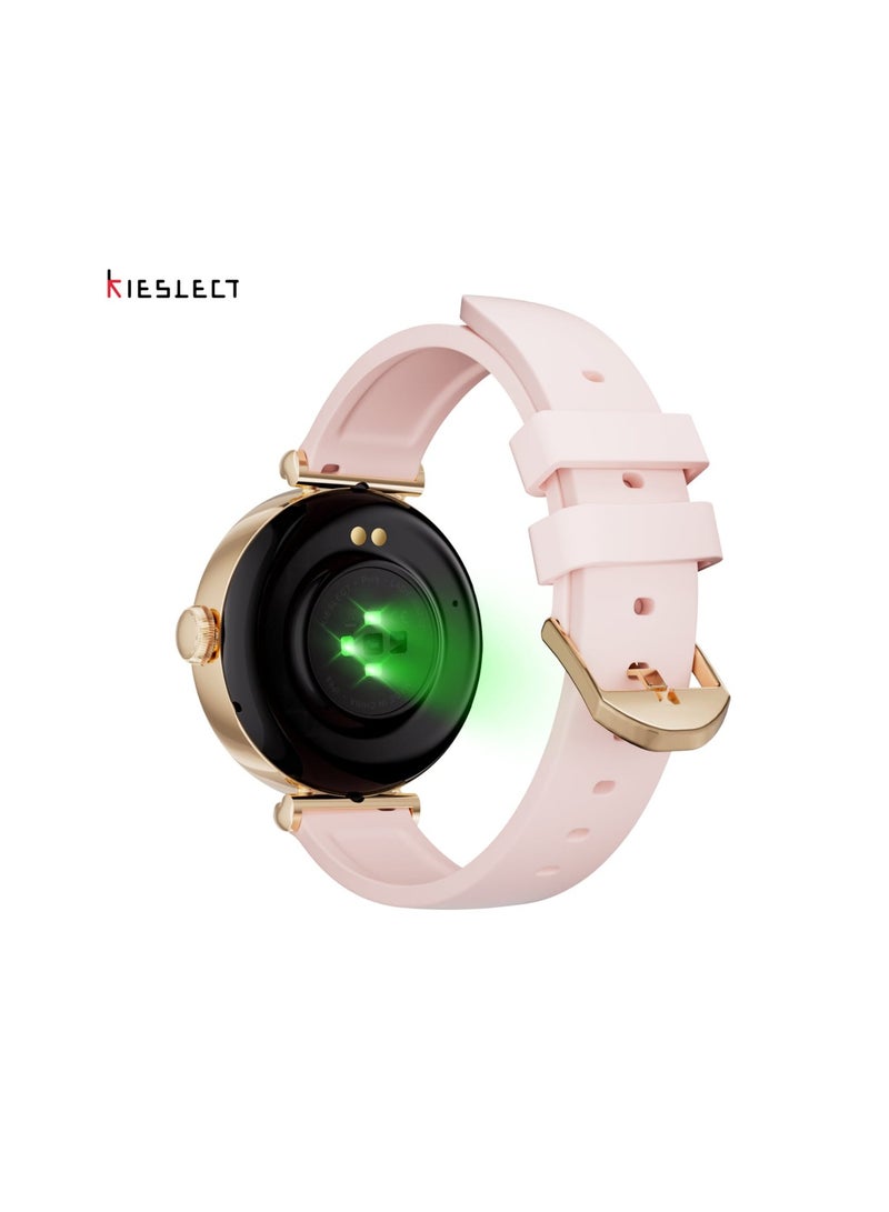 كيسلكت ساعة Kieslect pura الذكية اللون ذهبي الساعة في قمة الروعة والجمال شاشة AMOLED فائقة الوضوح مقاس 1.19 بوصة تصميم إطار أنيق وانسيابي حزام مزدوج اتصال BT5.2 مقاومة للماء IP68 أكثر من 100 وضع رياضي - Image 2