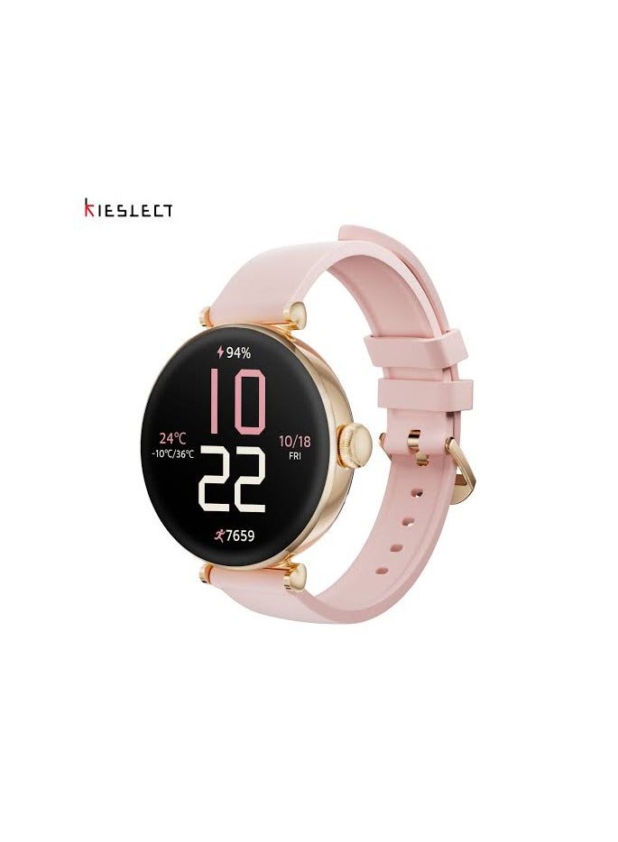 كيسلكت ساعة Kieslect pura الذكية اللون ذهبي الساعة في قمة الروعة والجمال شاشة AMOLED فائقة الوضوح مقاس 1.19 بوصة تصميم إطار أنيق وانسيابي حزام مزدوج اتصال BT5.2 مقاومة للماء IP68 أكثر من 100 وضع رياضي - Image 3