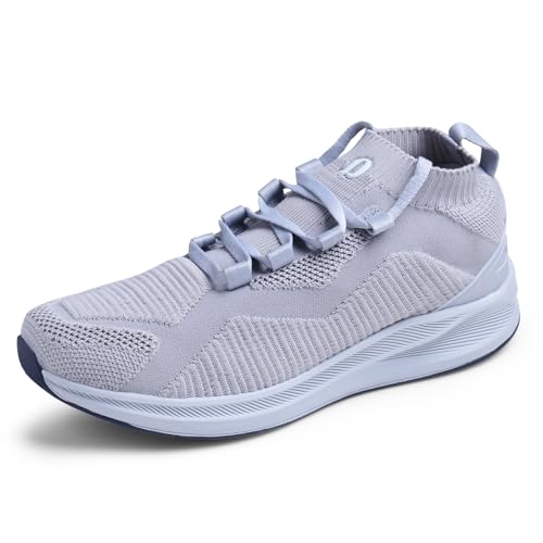 DOCTOR EXTRA SOFT Men Sports Shoes with Memory Foam Cushioned Insole| Running Walking Gym Training Jogging Athletics| Comfortable & Stylish| Casual & Lightweight| Slipon Sneaker D-2007, Grey, 8 UK - Image 1
