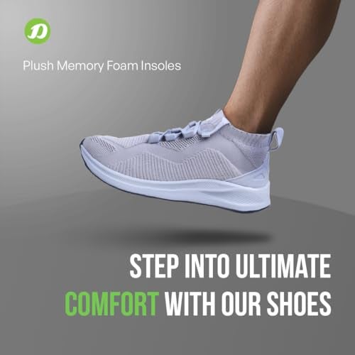 DOCTOR EXTRA SOFT Men Sports Shoes with Memory Foam Cushioned Insole| Running Walking Gym Training Jogging Athletics| Comfortable & Stylish| Casual & Lightweight| Slipon Sneaker D-2007, Grey, 8 UK - Image 3