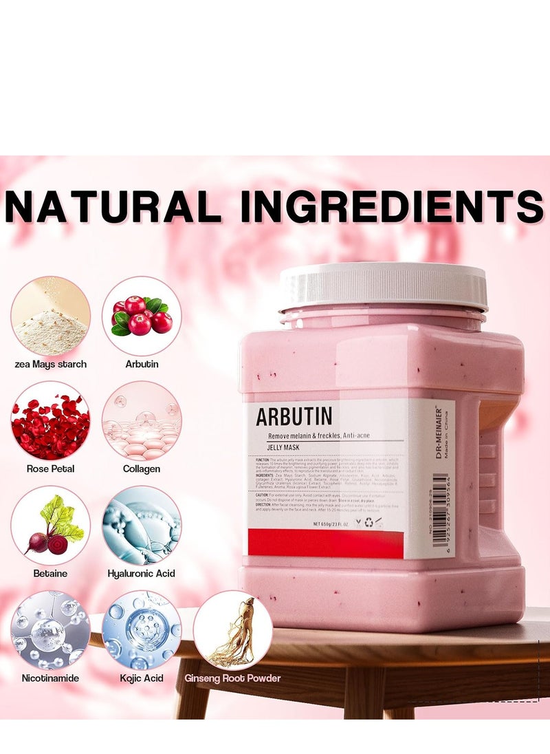 DR.MEINAIER - Vajacial Hydro Alpha Arbutin Jelly Mask Powder for Face, Jelly Mask for Facials Professional, Jelly Facial Mask for Teens and Women. Jelly face mask. (Arbutin) - Image 1