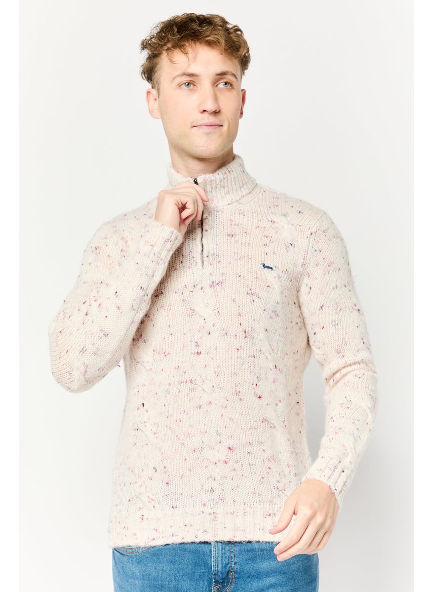 Harmont & Blaine Men Mock Neck Embroidered Logo Sweater, Multicolor  - Image 1