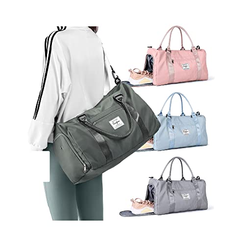 BJLFS Gym Bag for Women Men with Shoes Compartment and Wet Pocket,Sport Swimming Yoga Bag,Waterproof Travel Duffel Bag Small Carry on Bag Overnight Weekender Bags Personal Item Bag for Airlines Olive Green - Image 1