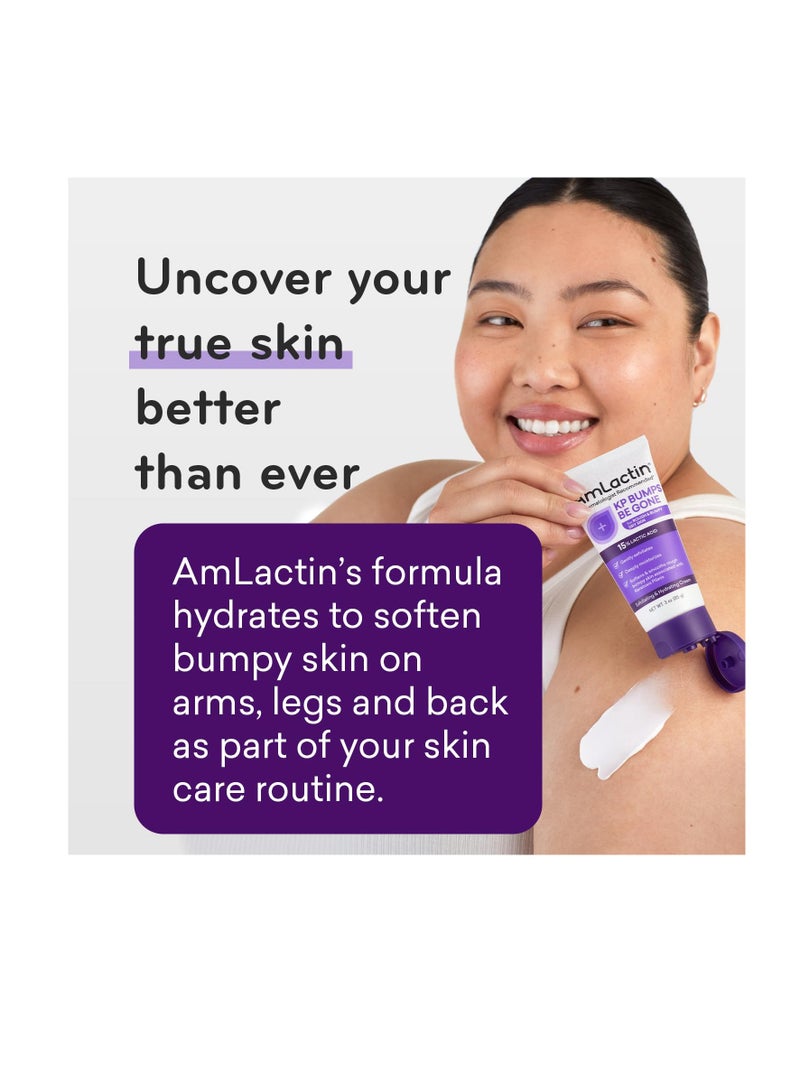 AmLactin KP Bumps Be Gone 3 oz Keratosis Pilaris Moisturizing Cream with 15% Lactic Acid Exfoliator and Moisturizer for Dry Rough and Bumpy Skin Packaging May Vary - Image 3