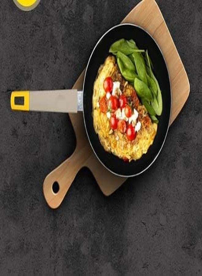 LAVNIK Fry Pan with Plastic Long Handle Non-Stick Coating for Baking Eggs, Pancakes, Delicate Fish, Crepes, Cheesy Dishes, Pan Sauces, Browning Butter, Fry Pan 24 cm Diameter - Image 2