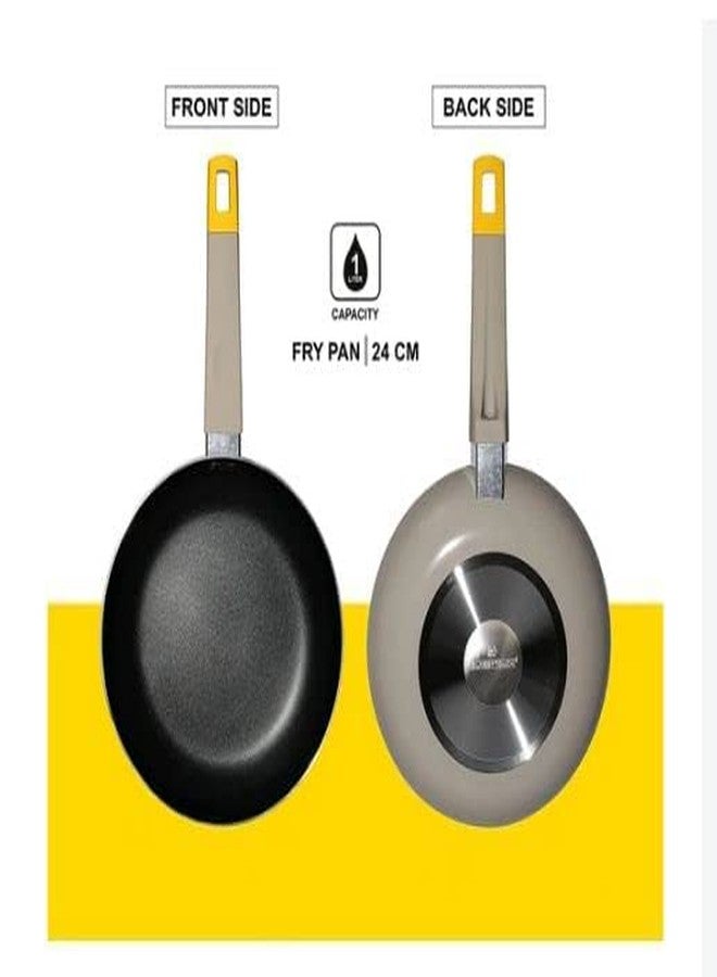 LAVNIK Fry Pan with Plastic Long Handle Non-Stick Coating for Baking Eggs, Pancakes, Delicate Fish, Crepes, Cheesy Dishes, Pan Sauces, Browning Butter, Fry Pan 24 cm Diameter - Image 5