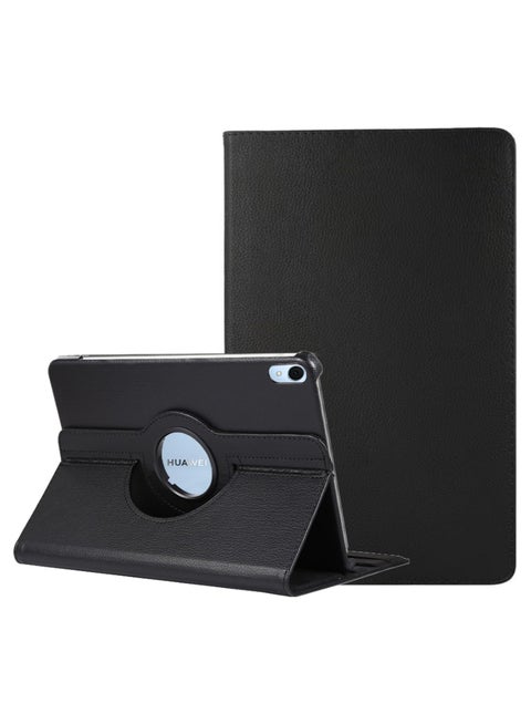 360°Rotating Case Compatible with Huawei Matepad SE 11 inch Case Cover 2024,Multi-Angle Swiveling Slim Cover Auto Wake/Sleep PU Leather Hard Back Shockproof Stand Cover (Black)