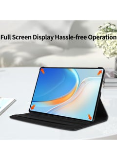 VKL 360°Rotating Case Compatible with Huawei Matepad SE 11 inch Case Cover 2024,Multi-Angle Swiveling Slim Cover Auto Wake/Sleep PU Leather Hard Back Shockproof Stand Cover (Black)  - Image 5