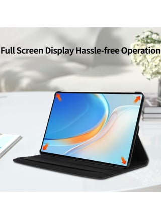 360°Rotating Case Compatible with Huawei Matepad SE 11 inch Case Cover 2024,Multi-Angle Swiveling Slim Cover Auto Wake/Sleep PU Leather Hard Back Shockproof Stand Cover (Black) - view 5