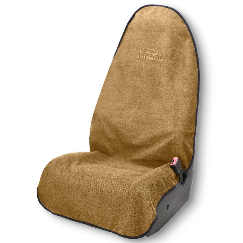 Auto Haus Waterproof Car Seat Towel Cover, Towel that Goes Over Car Seat for Sweat Protection, Quick-Dry Microfiber, Non-Slip Backing, Machine Washable, Fits Cars SUVs Trucks - Image 1