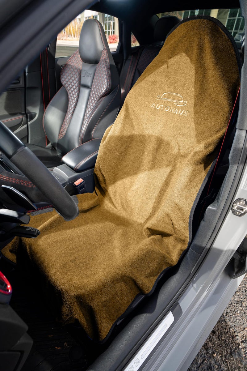 Auto Haus Waterproof Car Seat Towel Cover, Towel that Goes Over Car Seat for Sweat Protection, Quick-Dry Microfiber, Non-Slip Backing, Machine Washable, Fits Cars SUVs Trucks - Image 3