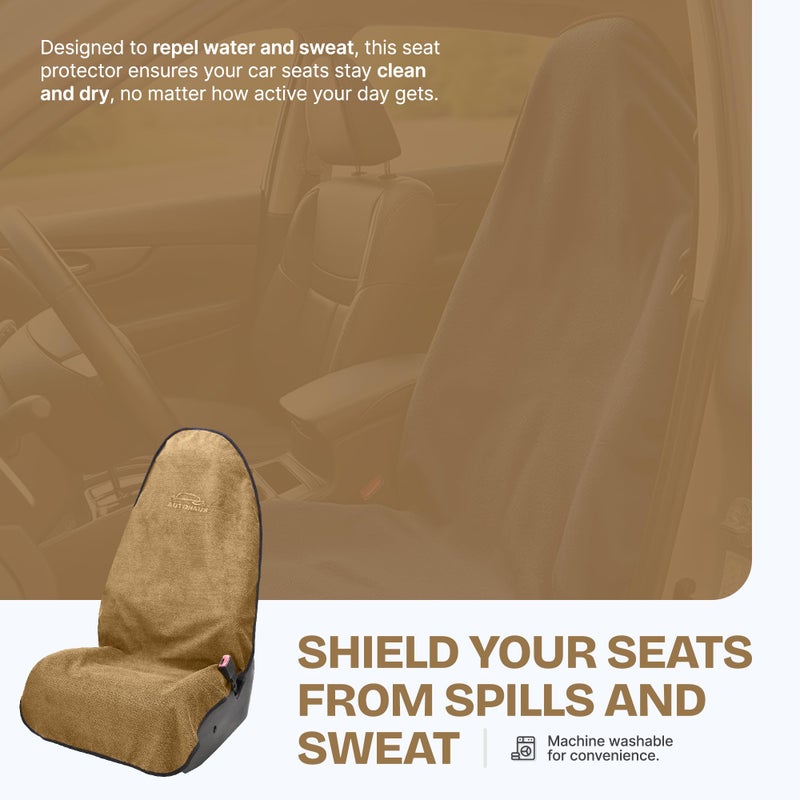 Auto Haus Waterproof Car Seat Towel Cover, Towel that Goes Over Car Seat for Sweat Protection, Quick-Dry Microfiber, Non-Slip Backing, Machine Washable, Fits Cars SUVs Trucks - Image 5