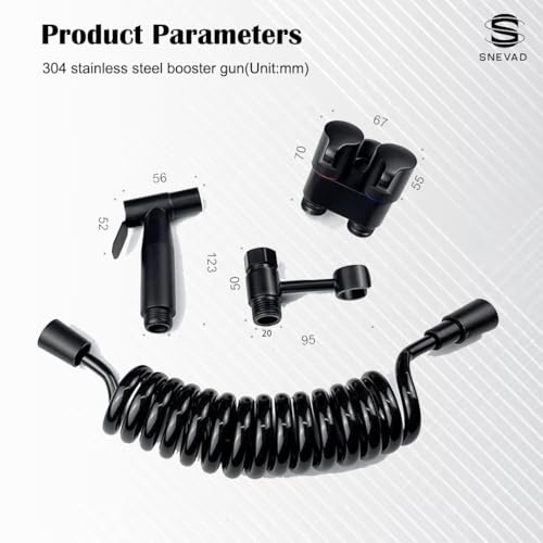 Snevad 1-In-2-Out Dual Control Valve with Pull-Out Sprayer Sanitary Health Faucet Double Outlet Water Tap for Washing Machine,Toilet Faucet Body for Multi-Purpose use Shower Faucet [26.5x20.5x8 CM] - Image 4