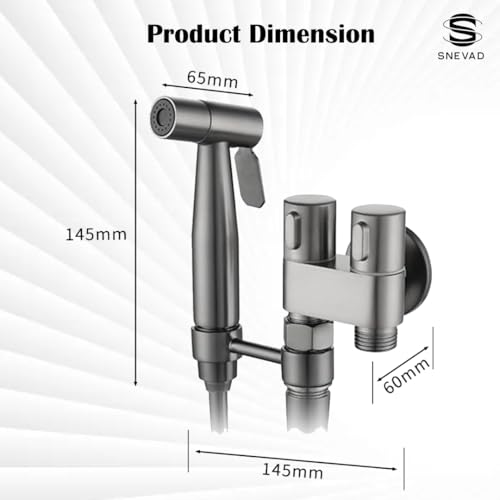 Snevad 1-In-2-Out Dual Control Valve with Pull-Out Sprayer Sanitary Health Faucet Double Outlet Water Tap for Washing Machine,Toilet Faucet Body for Multi-Purpose use Shower Faucet [26.5x20.5x8 CM] - Image 2