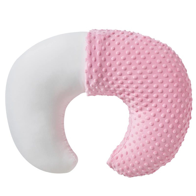 Aullar Nursing Pillow and Positioner with Cover for Breastfeeding and Bottle Feeding, Propping Baby, Tummy Time, Baby Sitting Support, Awake-Time Support (Candy Pink, 22" x 17.7" x 5.9") - Image 1