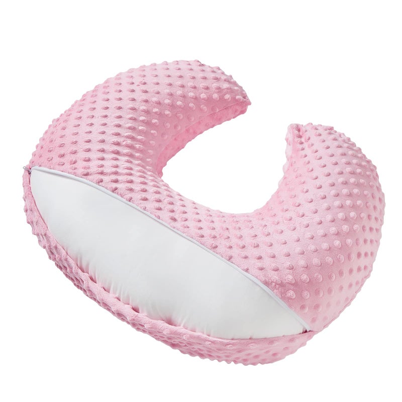 Aullar Nursing Pillow and Positioner with Cover for Breastfeeding and Bottle Feeding, Propping Baby, Tummy Time, Baby Sitting Support, Awake-Time Support (Candy Pink, 22" x 17.7" x 5.9") - Image 4