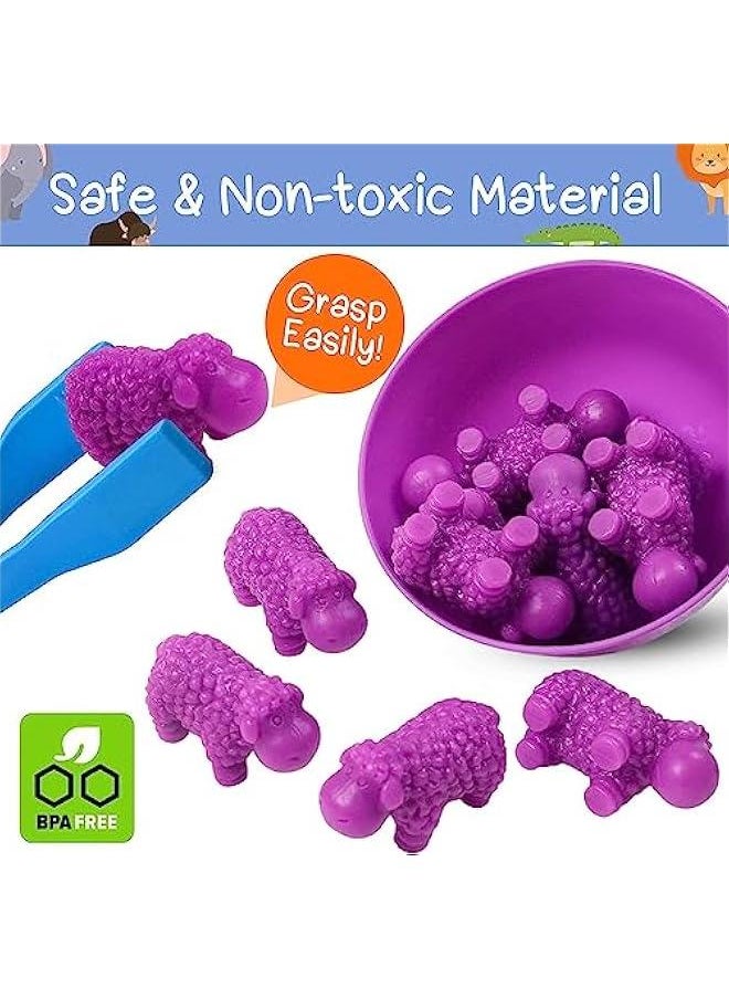 HOOKOR - Counting Dinosaurs Toys Matching Games for Kids,Sorting Bowls Toddler Preschool Learning Activities Kindergarten Math Counter Montessori Fine Motor Skills Toys Age 3 4 5 Years (Animals) - Image 1