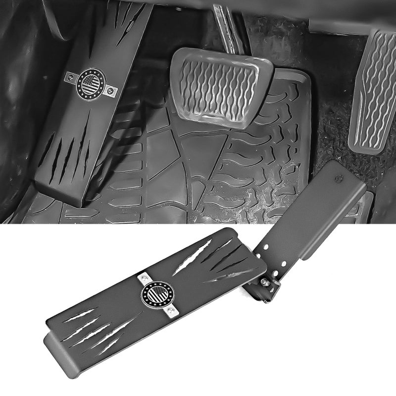 NKCELL POWER Internal Dead Pedal Driver Left Foot Rest Pedal for 20182024 Jeep Wrangler JL JLU Gladiator JT NOT Fit for 4xe Model Adjustable AntiSlip Side Kick Panel Accessories