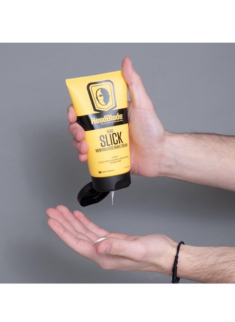 HeadBlade HeadSlick Shave Cream 5 oz for Smooth Head shaving for Bald Men, Helps with Irritation, Redness, & Razor Burn