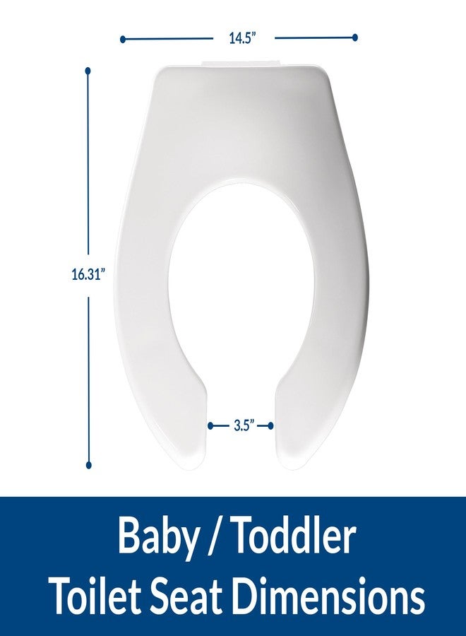 BEMIS BB955CT Commercial Heavy Duty Open Front Baby/Toddler Plastic Toilet Seat without Cover, For Schools and Daycares, White - Image 4