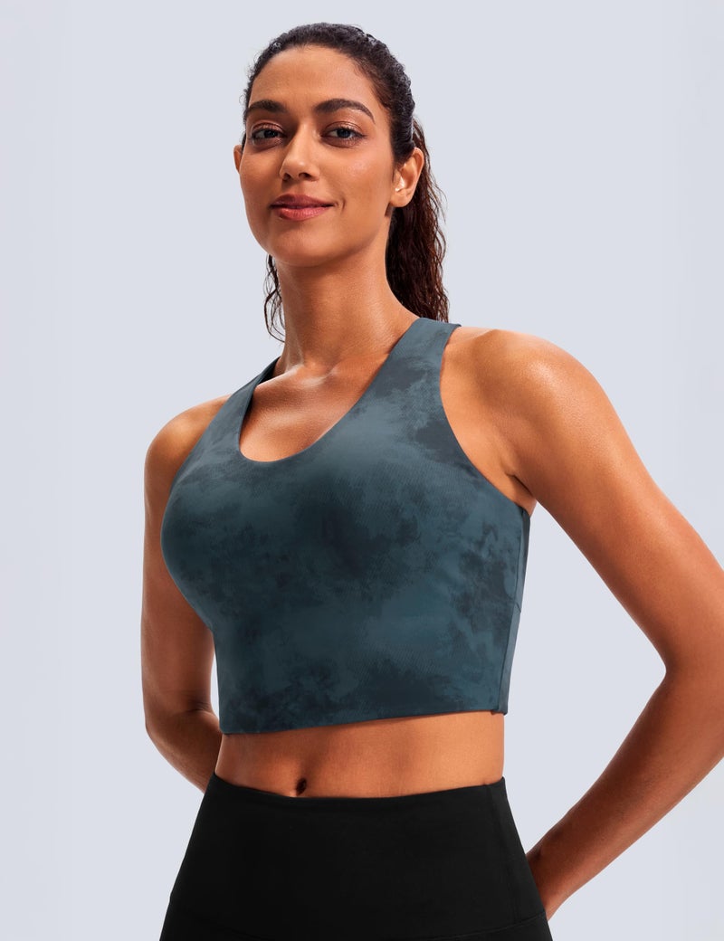 JOYSPELS Stunning Criss-Cross Back Sports Bra, Buttery Soft Longline Yoga Tank Top with Removable Padding, Padded Open-Back Workout Top for Pilates, Barre & Medium-Impact Gym - Image 2