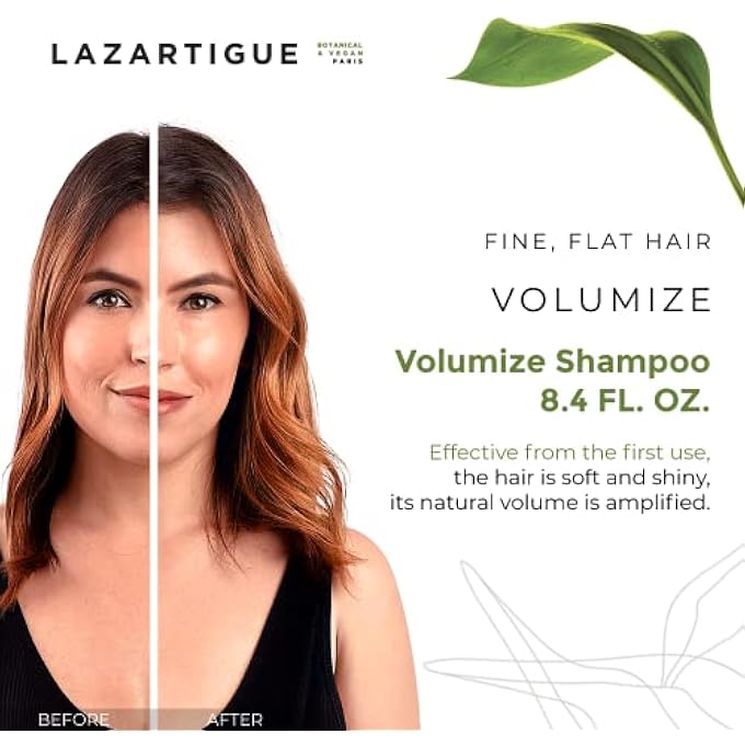 Lazartigue VOLUMIZE SHAMPOO, RICE PROTEINS, ADDS BODY & SHINE TO FINE HAIR, VEGAN, SULFATE & SILICONE FREE, 8.4 FL.OZ. - Image 2