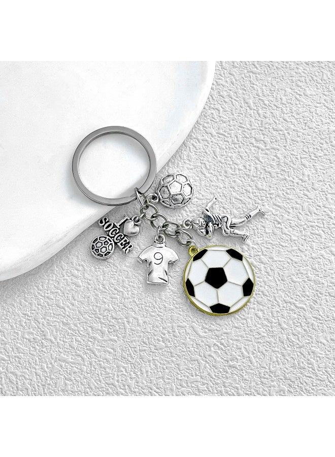 ميدالية مفاتيح لاعب كرة القدم، إكسسوار رياضي من سبائك المعدن - Image 2