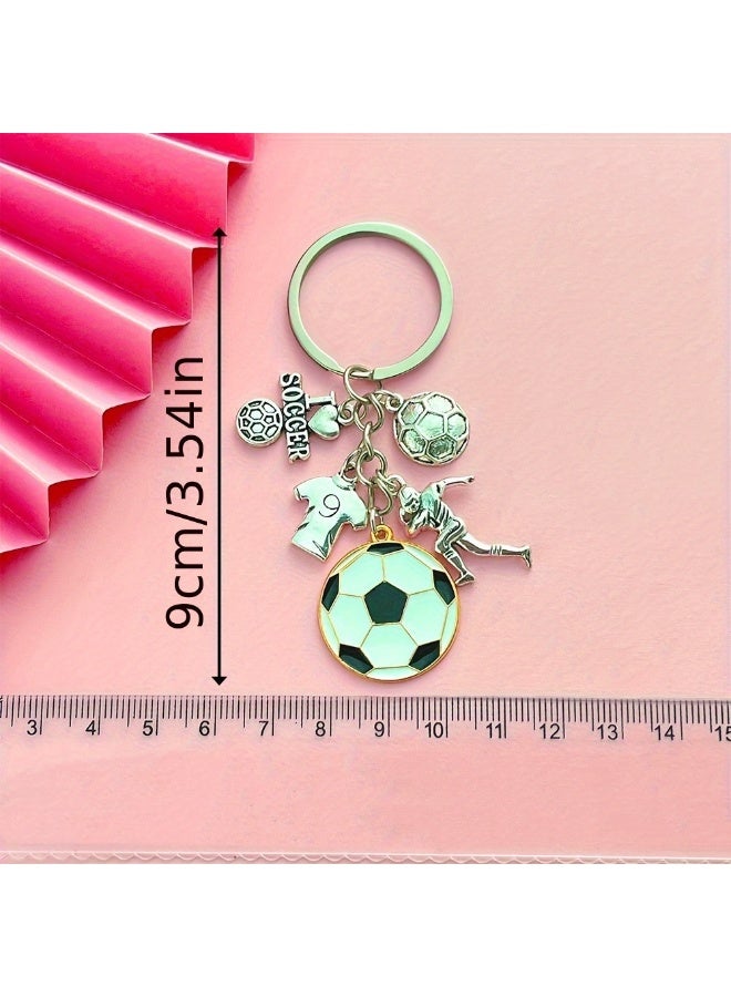 ميدالية مفاتيح لاعب كرة القدم، إكسسوار رياضي من سبائك المعدن - Image 3