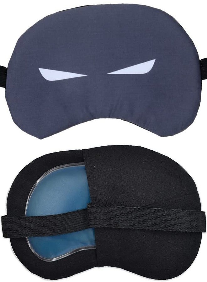 Neev Eye Mask For Sleeping Men Women With Cooling Gel For Night Deep Sleep, Dark Circles, Puffy Eye's, Dry Eyes And Eye Fatigue (Design 3, Light Blue) - Image 1