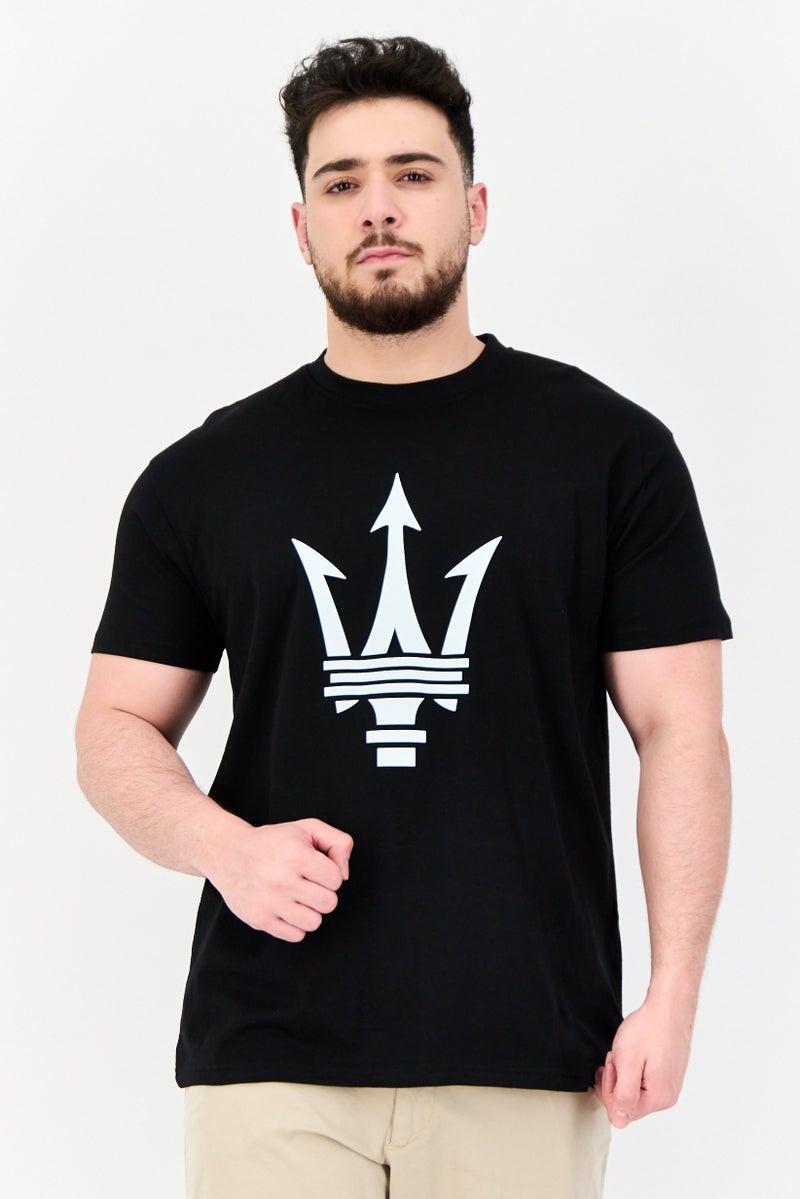 Maserati Men Crew Neck Short Sleeve Graphic Print T-Shirt, Black - Image 1