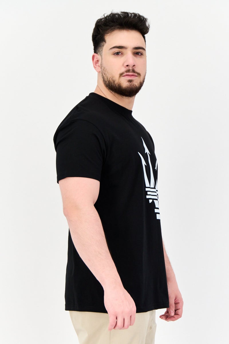 Maserati Men Crew Neck Short Sleeve Graphic Print T-Shirt, Black - Image 4
