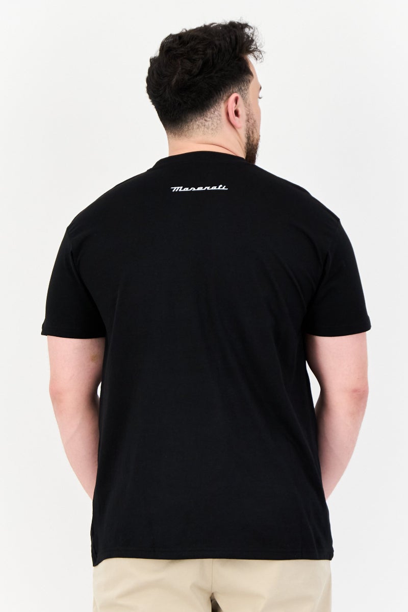 Maserati Men Crew Neck Short Sleeve Graphic Print T-Shirt, Black - Image 3