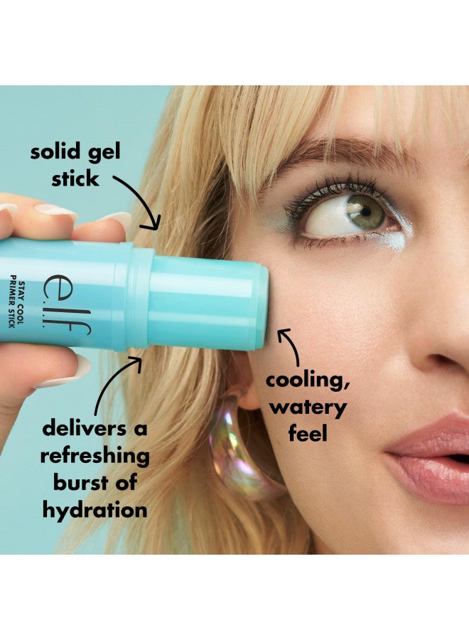إلف Stay Cool Primer Stick, Hydrating Gel Primer Preps Skin For Makeup, Imparts A Cooling Feel, Infused With Aloe Water, Vegan & Cruelty-Free Blue - Image 4