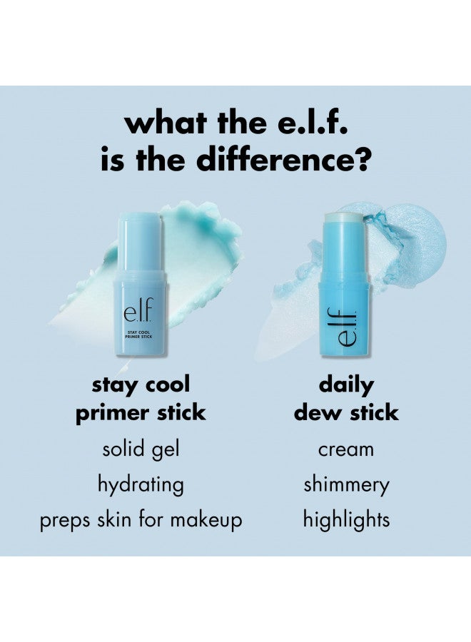 إلف Stay Cool Primer Stick, Hydrating Gel Primer Preps Skin For Makeup, Imparts A Cooling Feel, Infused With Aloe Water, Vegan & Cruelty-Free Blue - Image 5