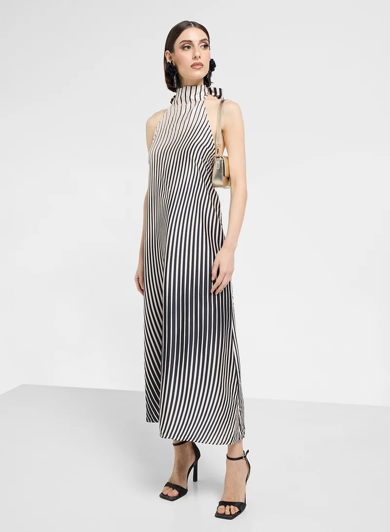 ELLA Striped Halter Dress