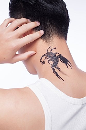 Yeeech 3D Scorpion Temporary Tattoos Sticker for Men Black (2 Sheets) - Image 4
