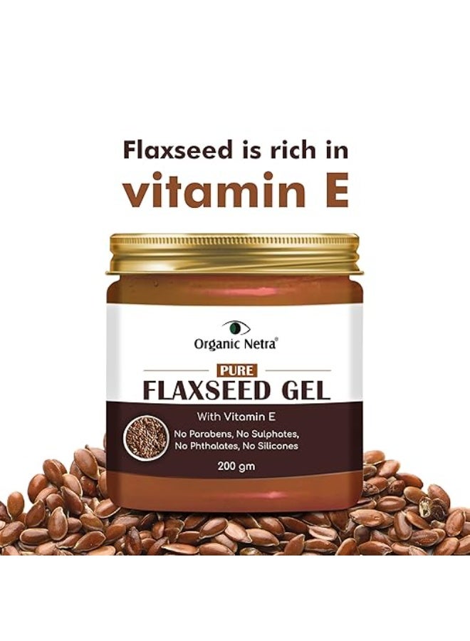Organic Netra Pure Flaxseed Gel with Vitamin E for Hair and Skin Strengthens and Nourishes Curly Hair and Skin Health Safe for All Skin Types Reduces Fine Lines and Wrinkles 200g - Image 4