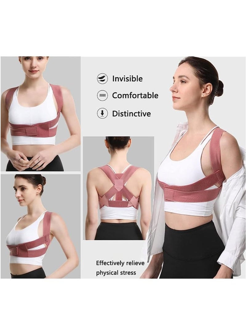 لوميا مشد ظهر، دعامة الظهر، مصحح الوضعية للنساء والفتيات، حزام الظهر لتصحيح الجسم والرقبة والكتفين،دعامة ظهر مصحح الظهر لتقويم انحناء العمود الفقري والحدبة، مصحح العمود الفقري، حزام دعم مرن قابل للتعديل، مدرب وضعية الظهر لتخفيف الألم وتعديل الاستقامة (وردي) - Image 3