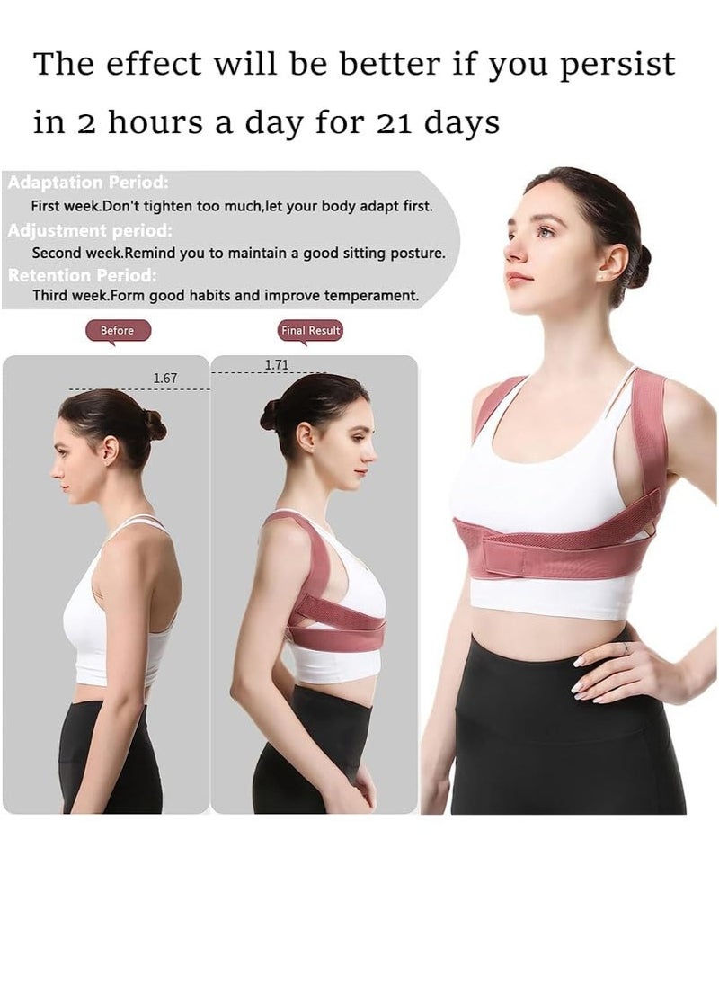 لوميا مشد ظهر، دعامة الظهر، مصحح الوضعية للنساء والفتيات، حزام الظهر لتصحيح الجسم والرقبة والكتفين،دعامة ظهر مصحح الظهر لتقويم انحناء العمود الفقري والحدبة، مصحح العمود الفقري، حزام دعم مرن قابل للتعديل، مدرب وضعية الظهر لتخفيف الألم وتعديل الاستقامة (وردي) - Image 4